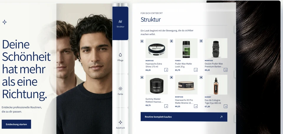 Beauty Commerce · Designstudie, E-Commerce · Beauty & Friseurbedarf
