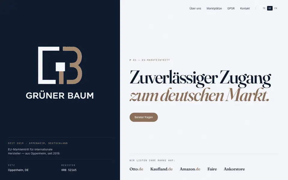 grunerbaumtex.de, Corporate · EU Market Entry
